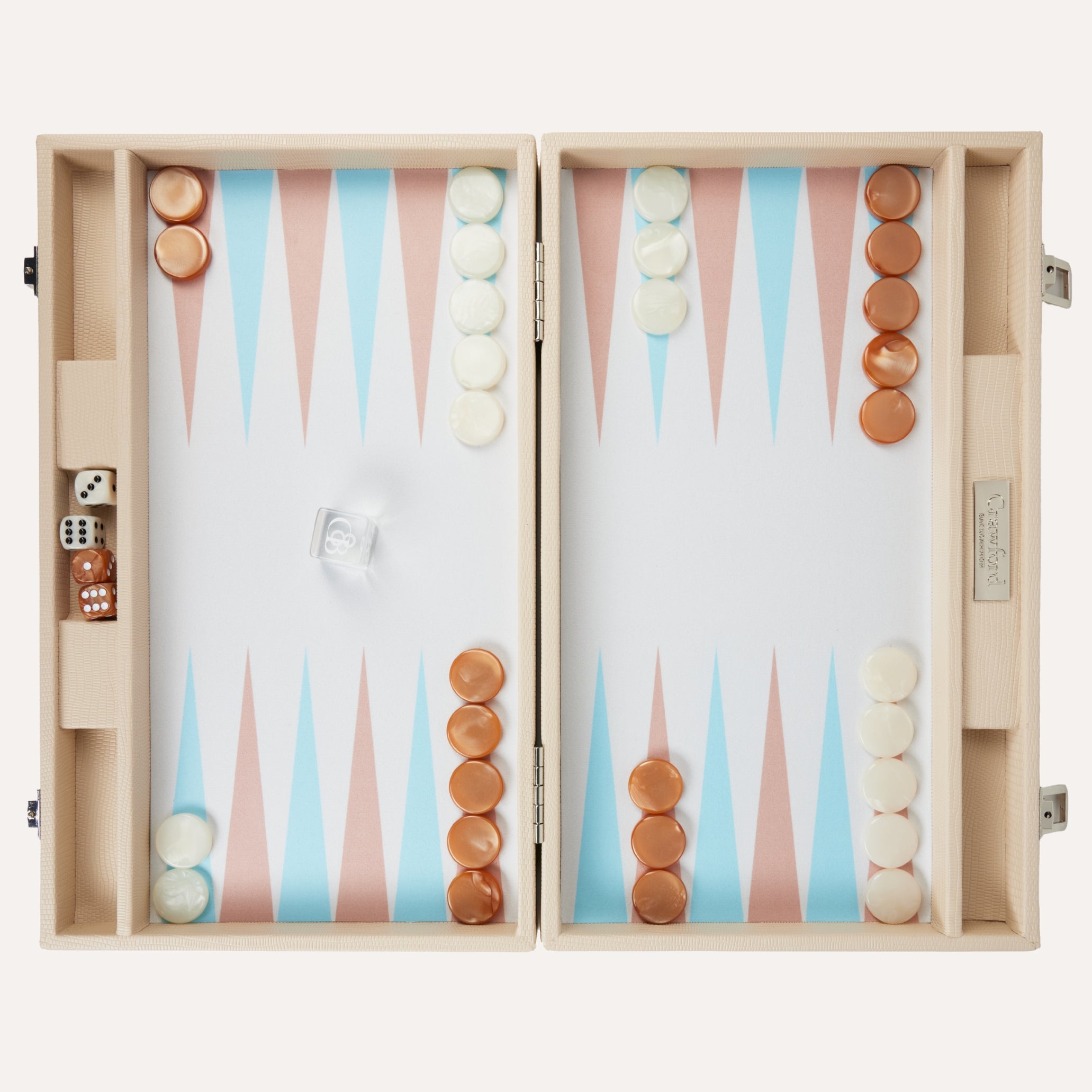 Backgammon - Beige Cuir Lézard