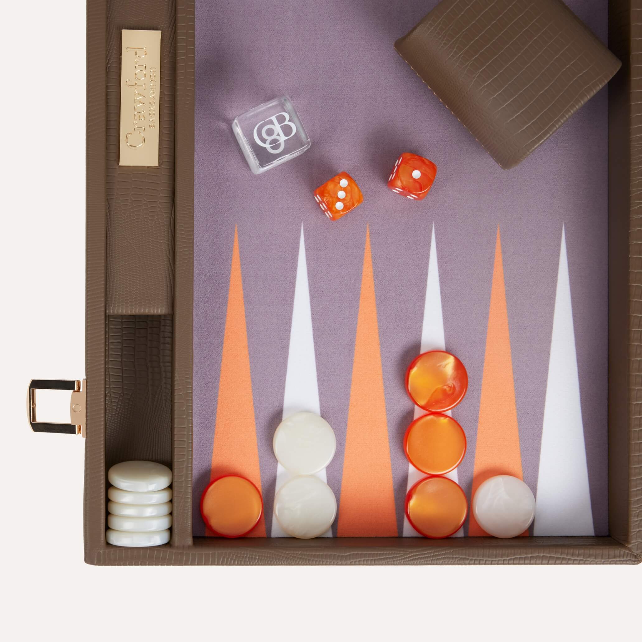 Backgammon - Taupe Cuir Alligator