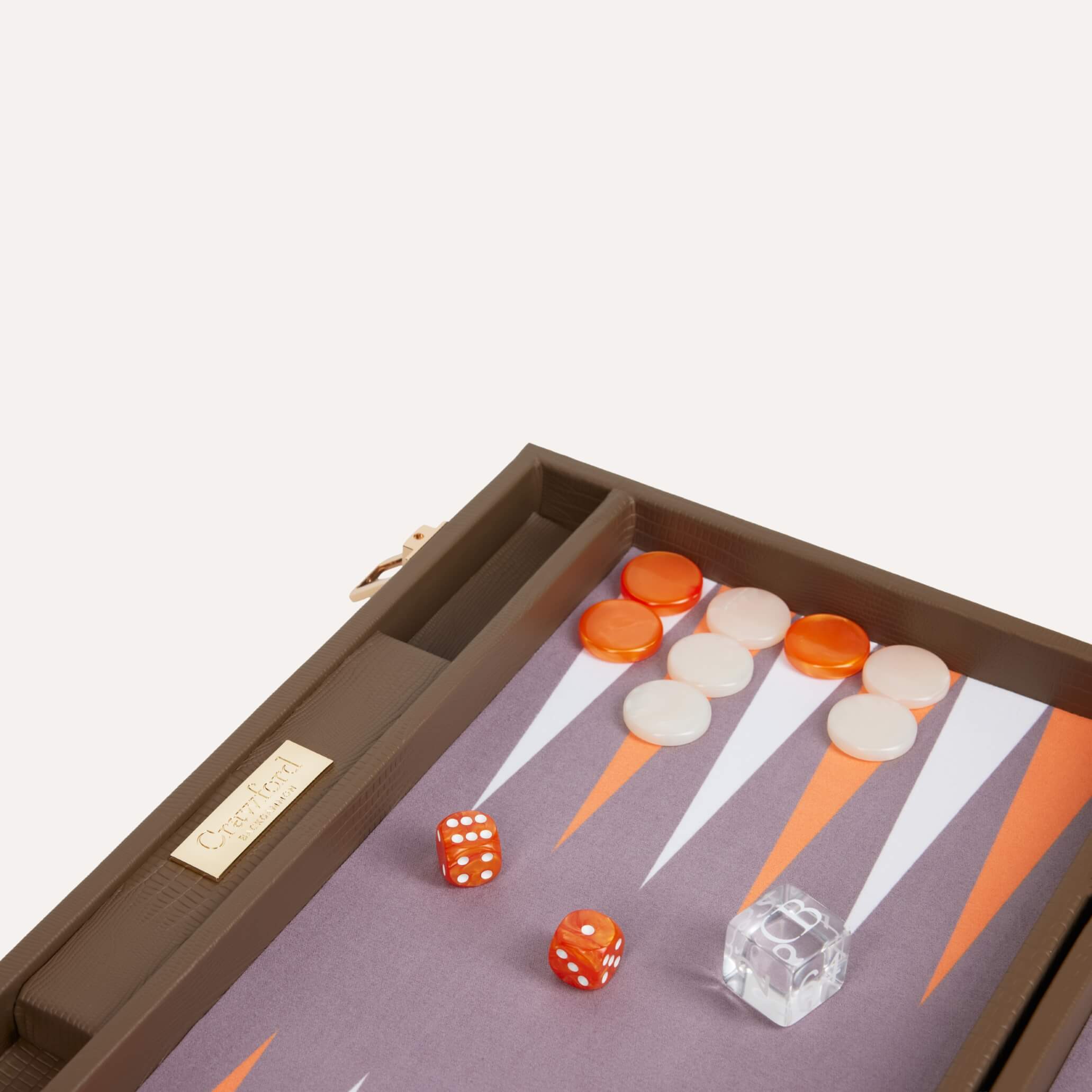Backgammon - Taupe Cuir Alligator