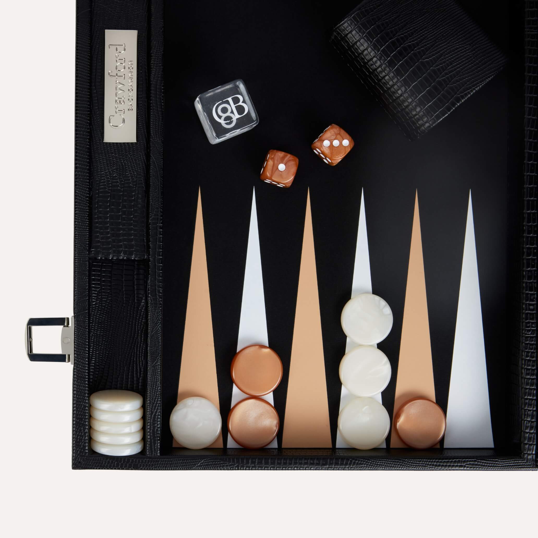 Backgammon - Noir Cuir Alligator