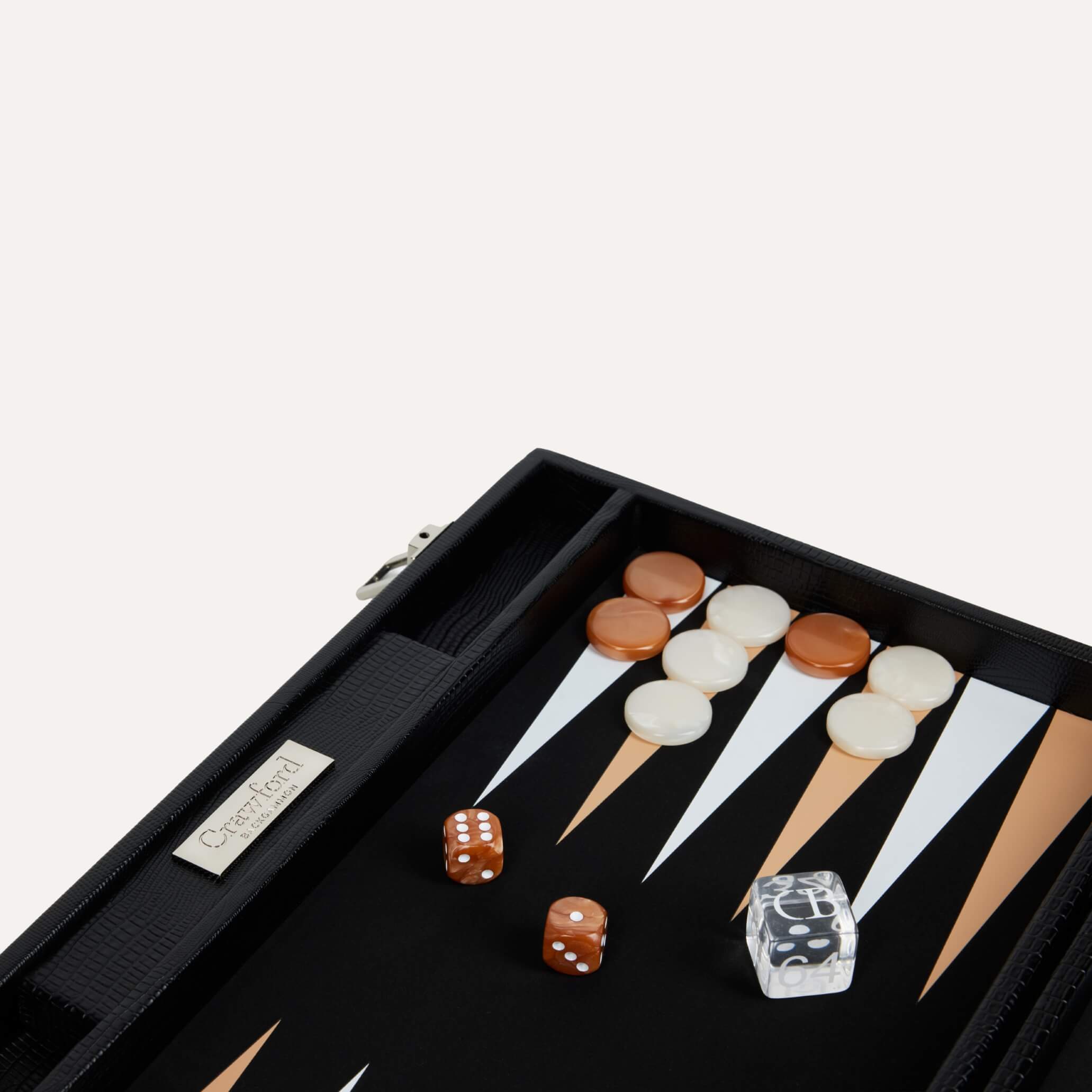 Backgammon - Noir Cuir Alligator