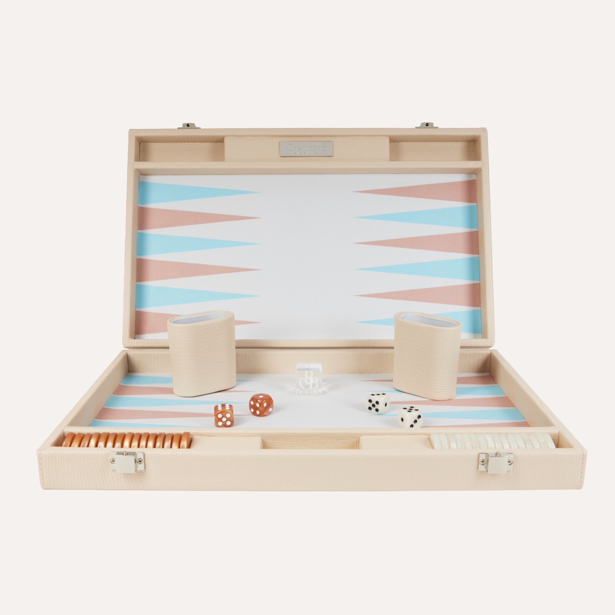 Backgammon - Beige Cuir Lézard