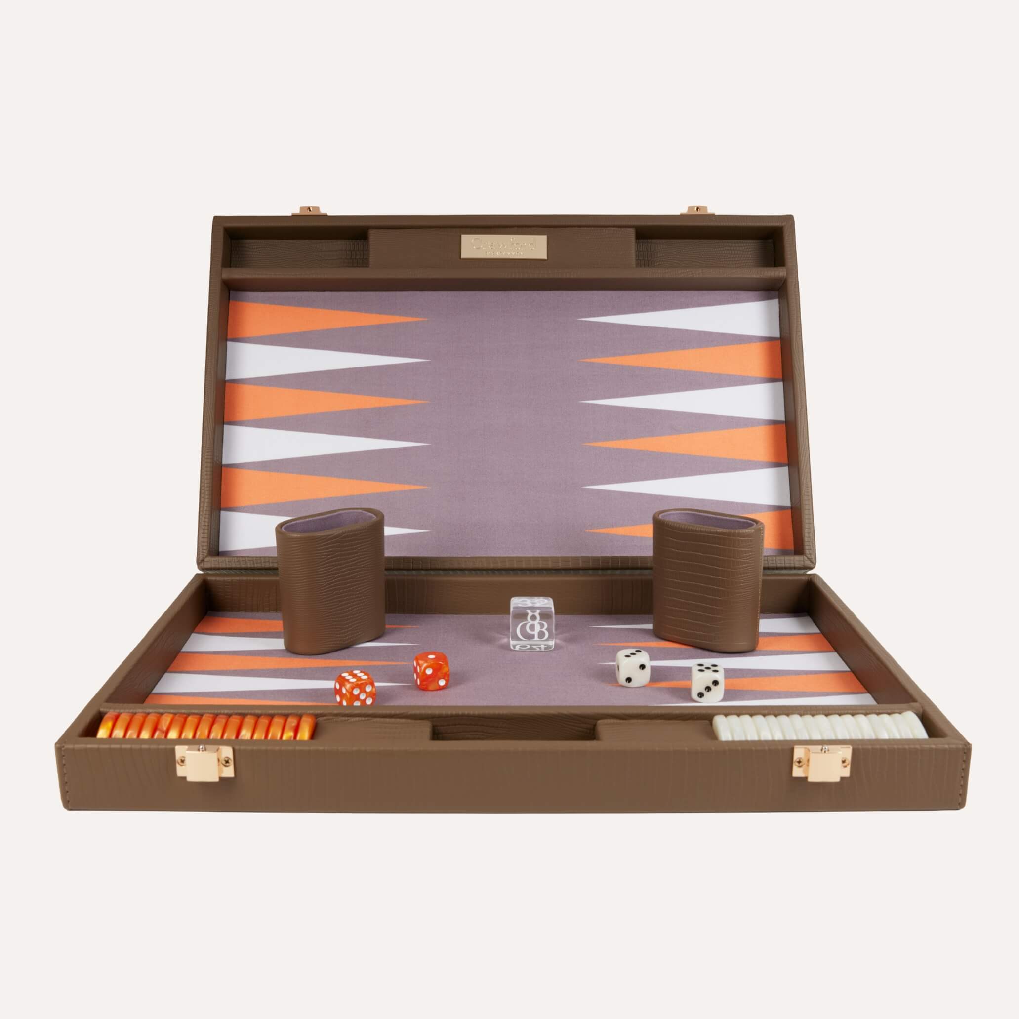 Backgammon - Taupe Cuir Alligator